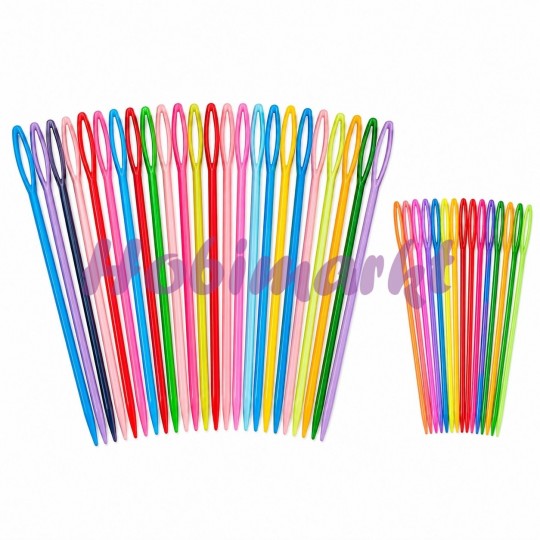 Renkli Plastik Yün İğnesi 5'li Set