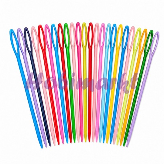 Renkli Plastik Yün İğnesi 5'li Set
